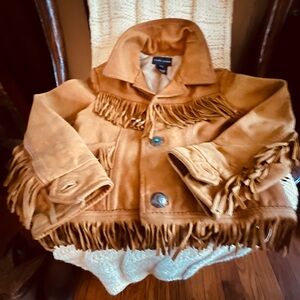 Ralph Lauren Kids Tan Suede Fringe Jacket
